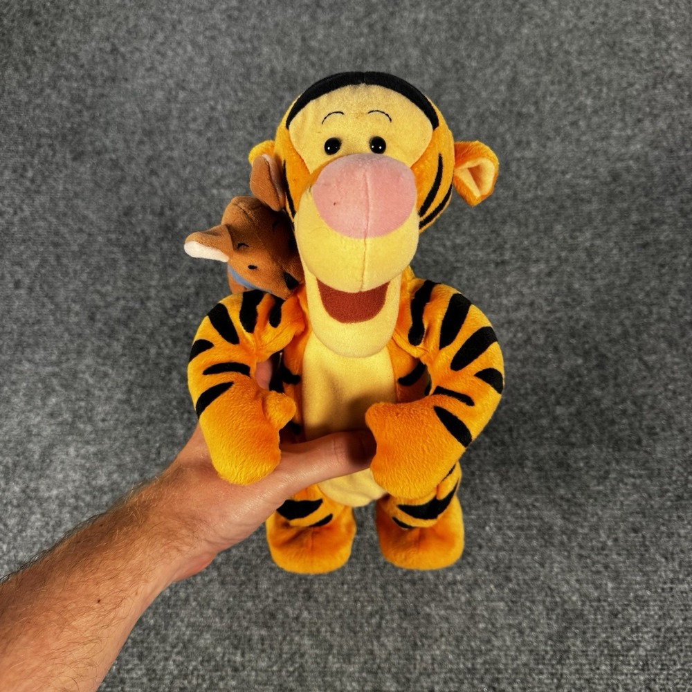 Vintage 1999 Disney Mattel Tigger & Roo Bouncing Plush 12" Winnie the Pooh